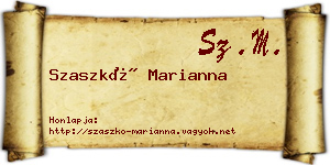 Szaszkó Marianna névjegykártya