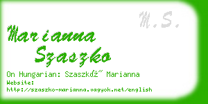 marianna szaszko business card